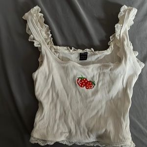 Women’s White Strawberry Tank